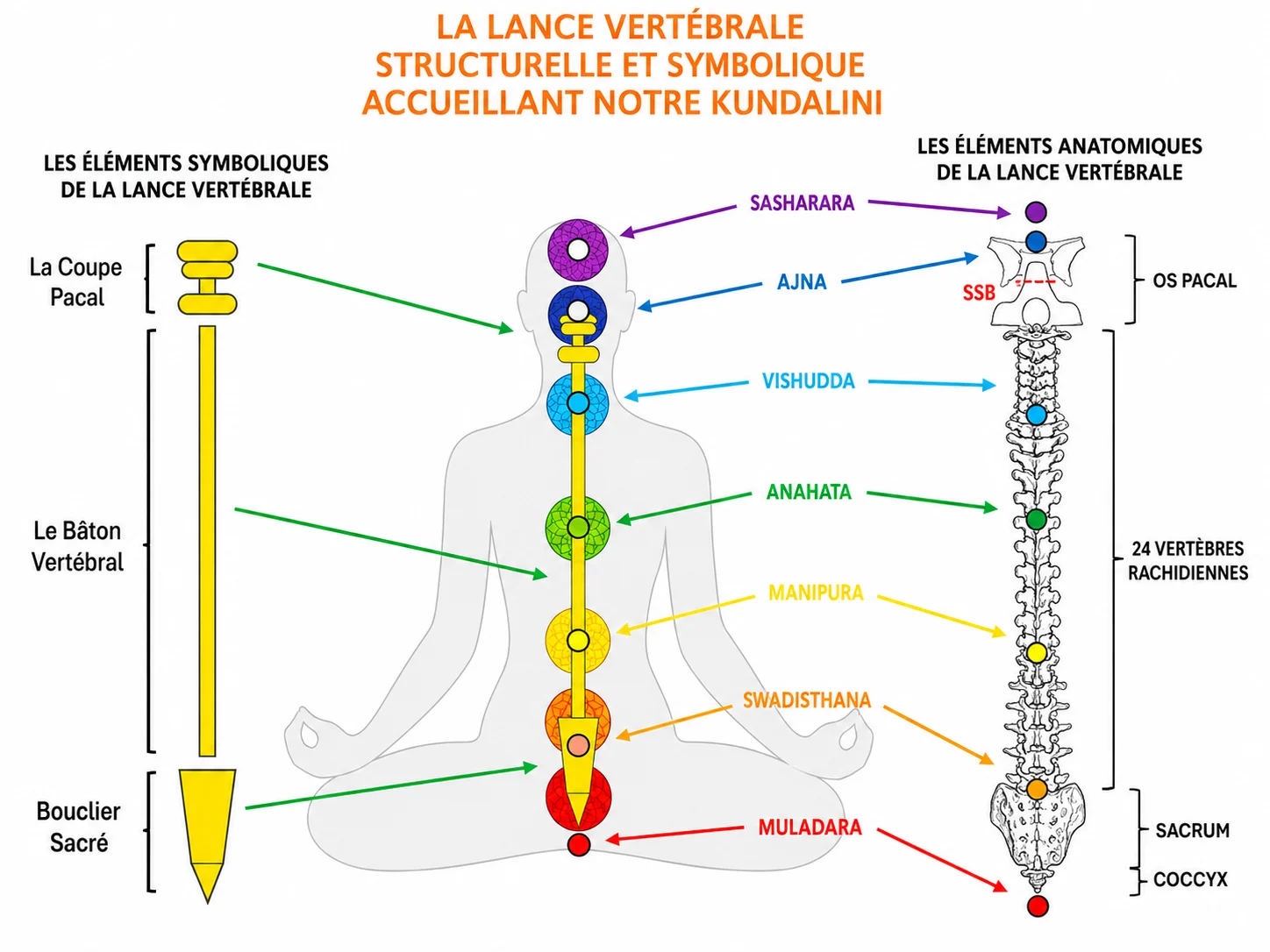 Chakras and the lance vertébrale system